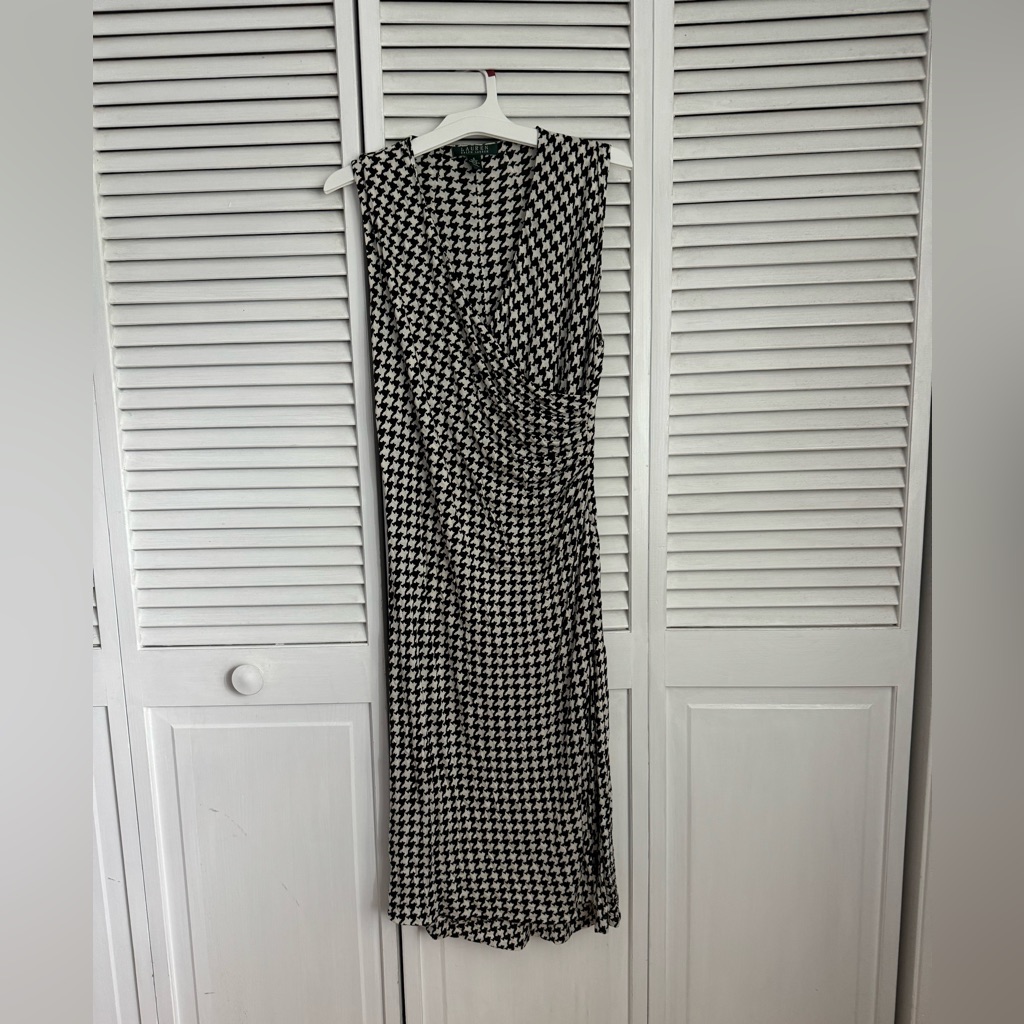Ralph Lauren Black And White Midi Dress